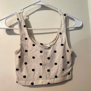 Polka dot cropped tank top
